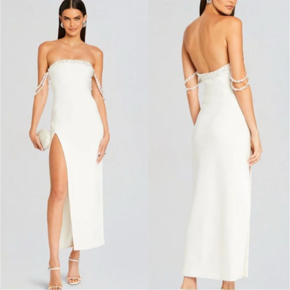 Retrofete Abilene Off The Shoulder Maxi Dress In White size Large NWT